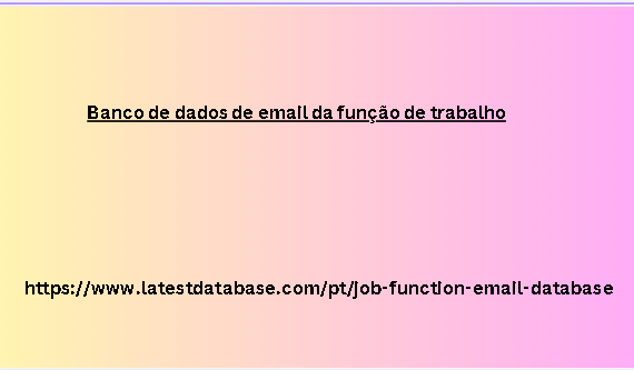 Banco de dados de email da função de trabalho