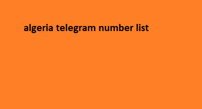 Algeria Telegram Number List​